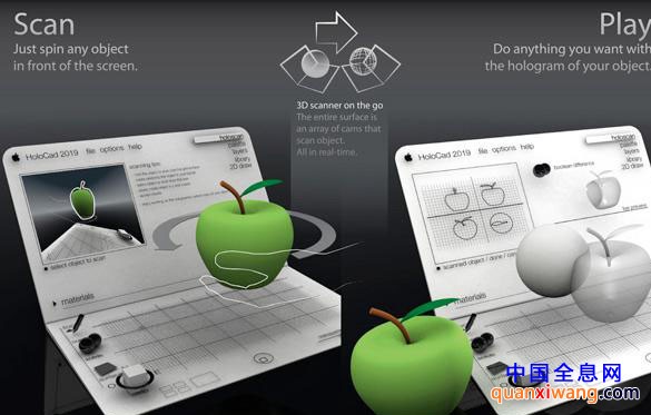 令人惊艳的苹果三维全息影像电脑
