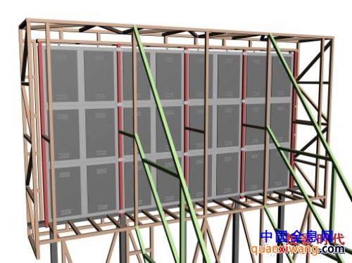 户外led显示屏钢结构3d软件展示